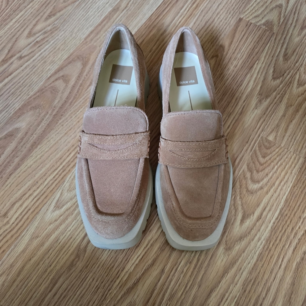 Dolce Vida Suede Loafers in Tan